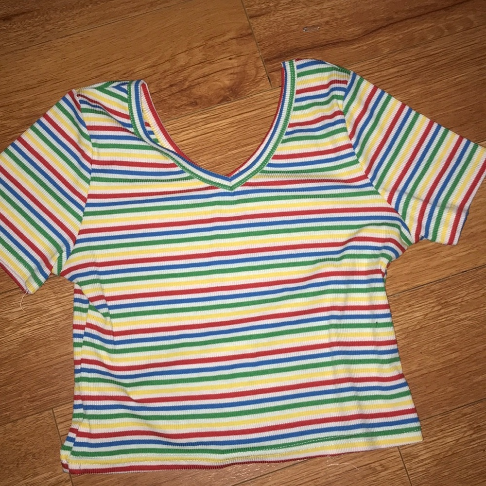Rainbow Stripped Crop Top